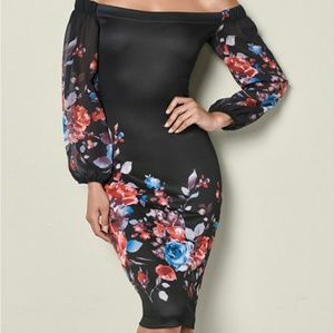 FLORAL PRINT BODYCON DRESS